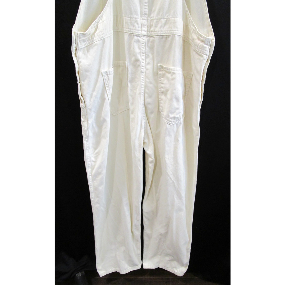 EUC! Zara Ivory Canvas Bib Carpenter Overalls Women Sz M - Picture 10 of 13